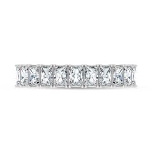 14K White Gold Lab Grown Diamond Radiant Cut Shape 1 1/3 Ct.Tw. Half Way Band