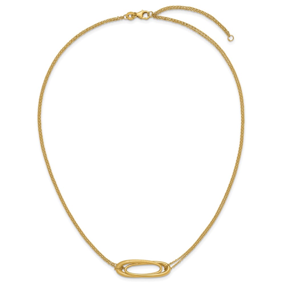 Leslie's 14K Gold 2-Strand Oval Necklace with Extender, 16 Inch Length
