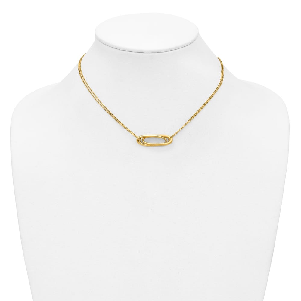 Leslie's 14K Gold 2-Strand Oval Necklace with Extender, 16 Inch Length
