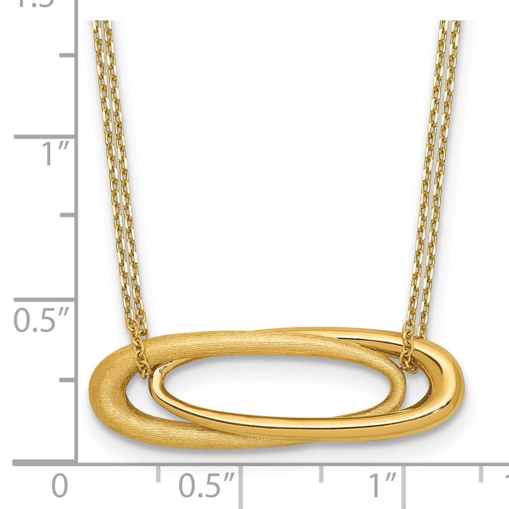 Leslie's 14K Gold 2-Strand Oval Necklace with Extender, 16 Inch Length