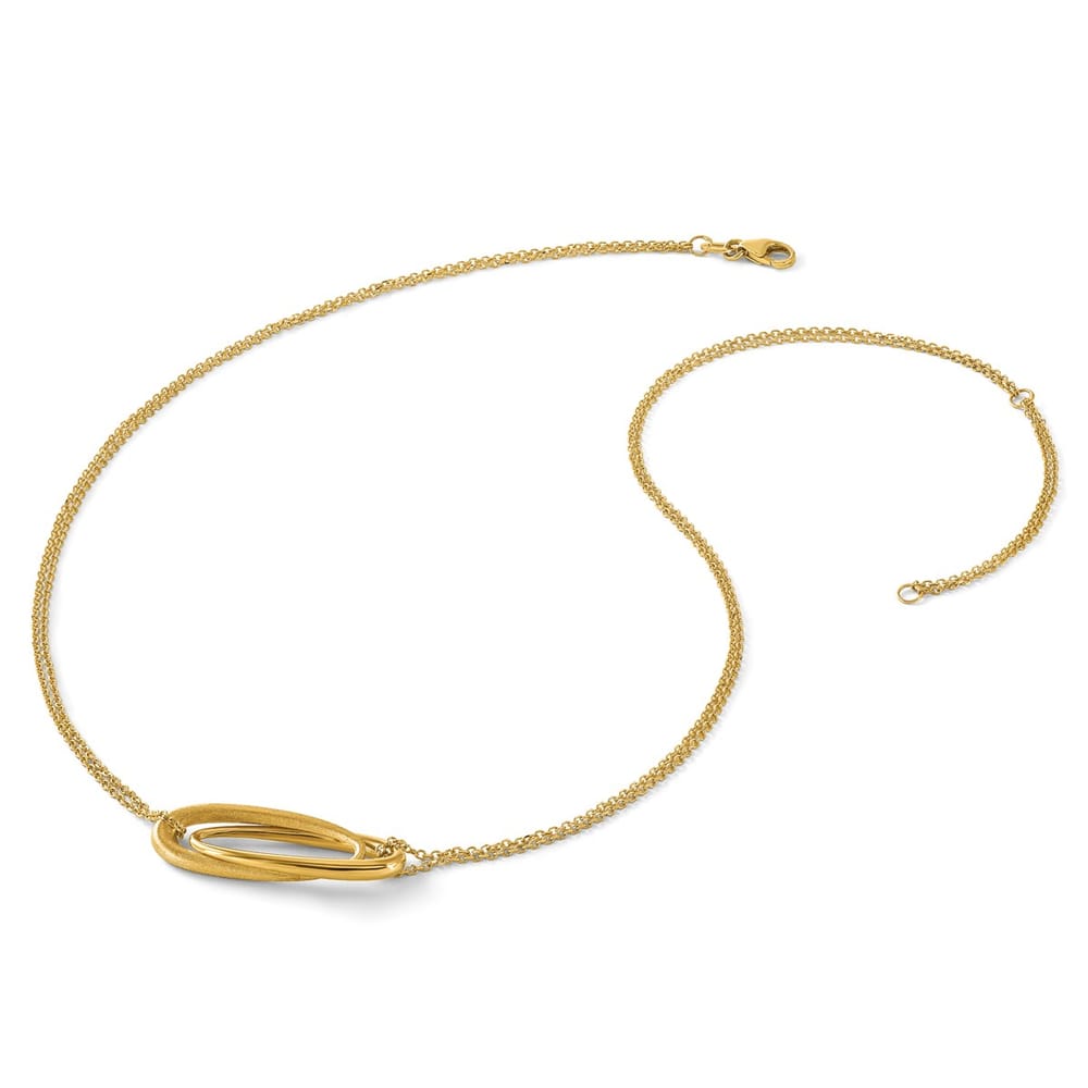 Leslie's 14K Gold 2-Strand Oval Necklace with Extender, 16 Inch Length