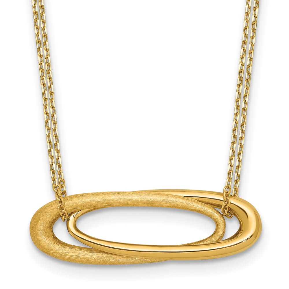 Leslie's 14K Gold 2-Strand Oval Necklace with Extender, 16 Inch Length