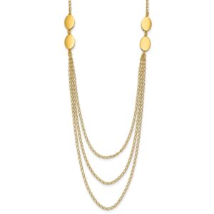 Leslie's Sterling Silver Gold-tone Polished Multi-layer with 2in ext. Necklace