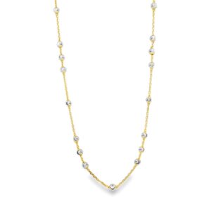 Desmos Station Moon 3+1 Gold/White Necklace - 18 Inches