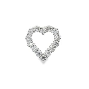 14KT 1CT Lab Grown Double Shared Prong Heart Pendant