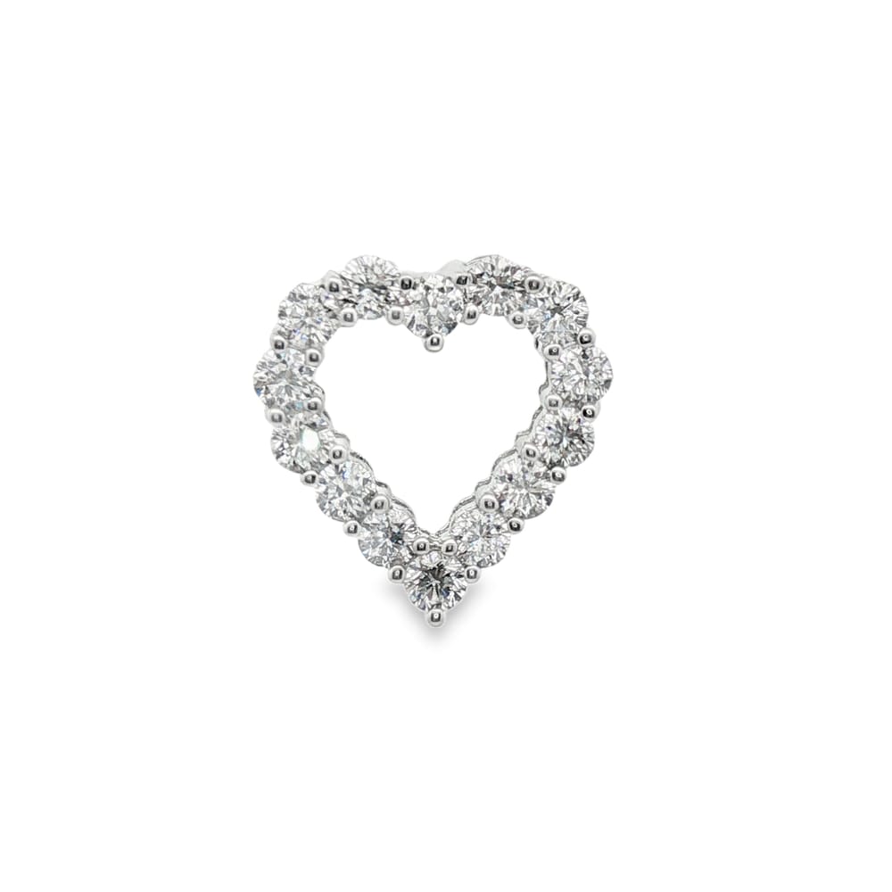 14KT 1CT Lab Grown Double Shared Prong Heart Pendant