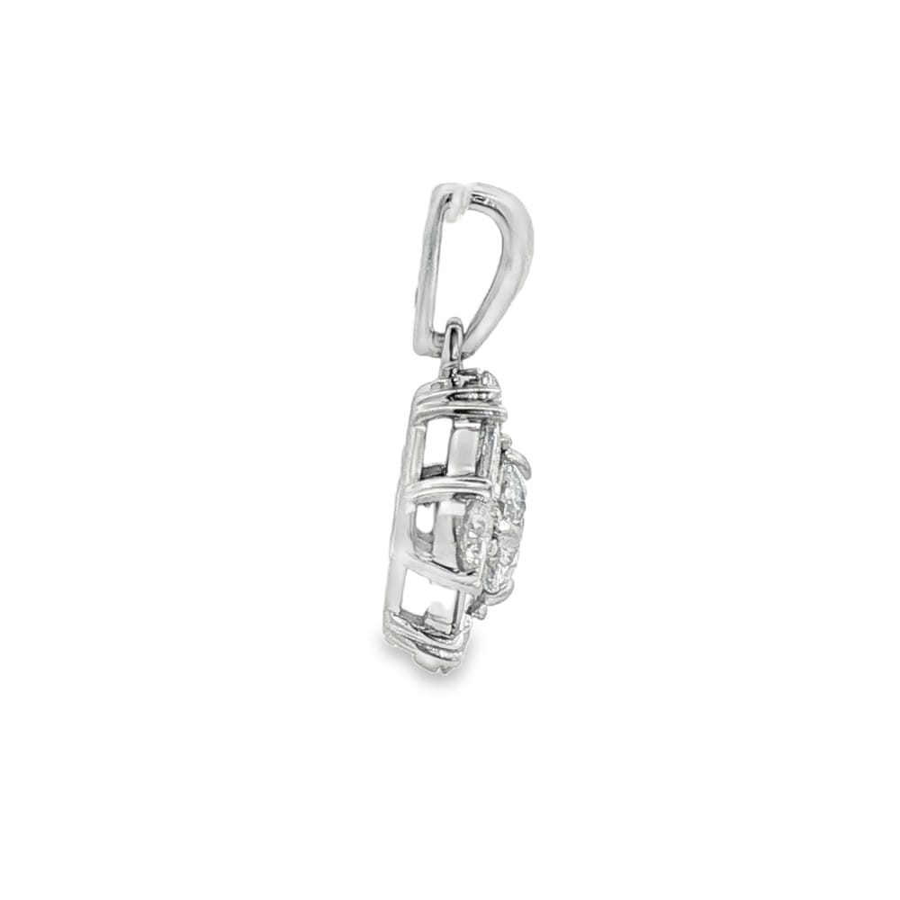 14K White Gold Lab Grown Diamond Pendant with 1.06 ct. tw. Stones for Women