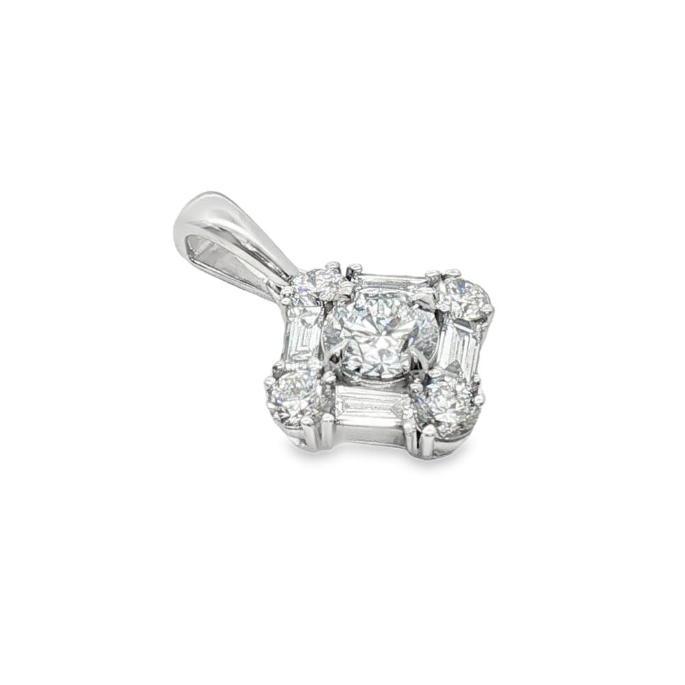 14K White Gold Lab Grown Diamond Pendant with 1.06 ct. tw. Stones for Women
