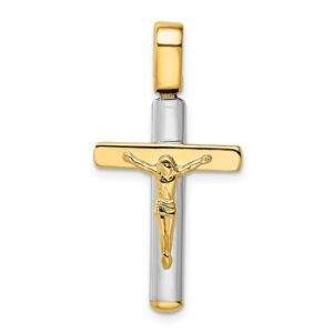 Leslie's 14K Two-tone Crucifix Pendant - 2.70g