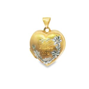10K Yellow Gold Heart Shaped Locket