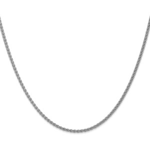 14K White Gold 1.05mm Spiga with Spring Ring Clasp Chain - 20 Inches