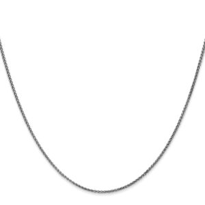 14K White Gold 1.25mm Diamond-Cut Spiga with Lobster Clasp Chain - 20 Inches
