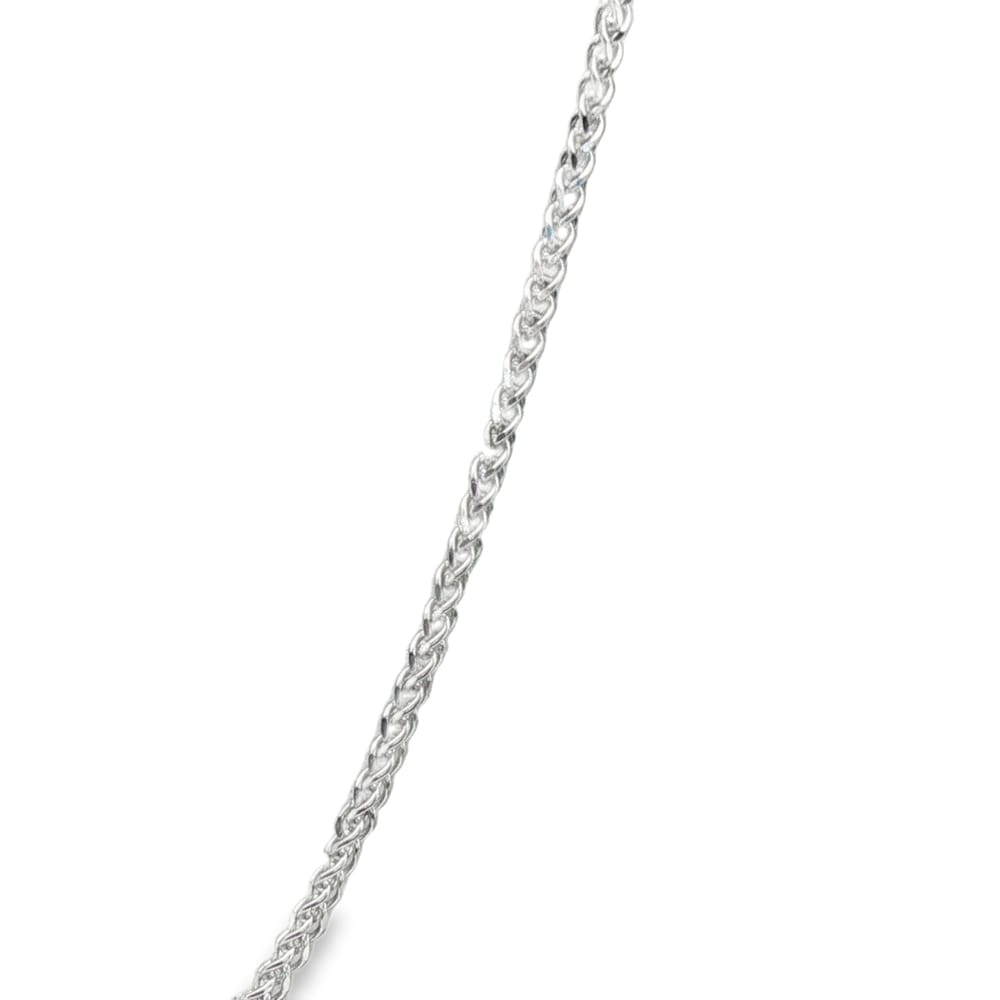 14K White Gold 1.25mm Diamond-Cut Spiga with Lobster Clasp Chain - 20 Inches