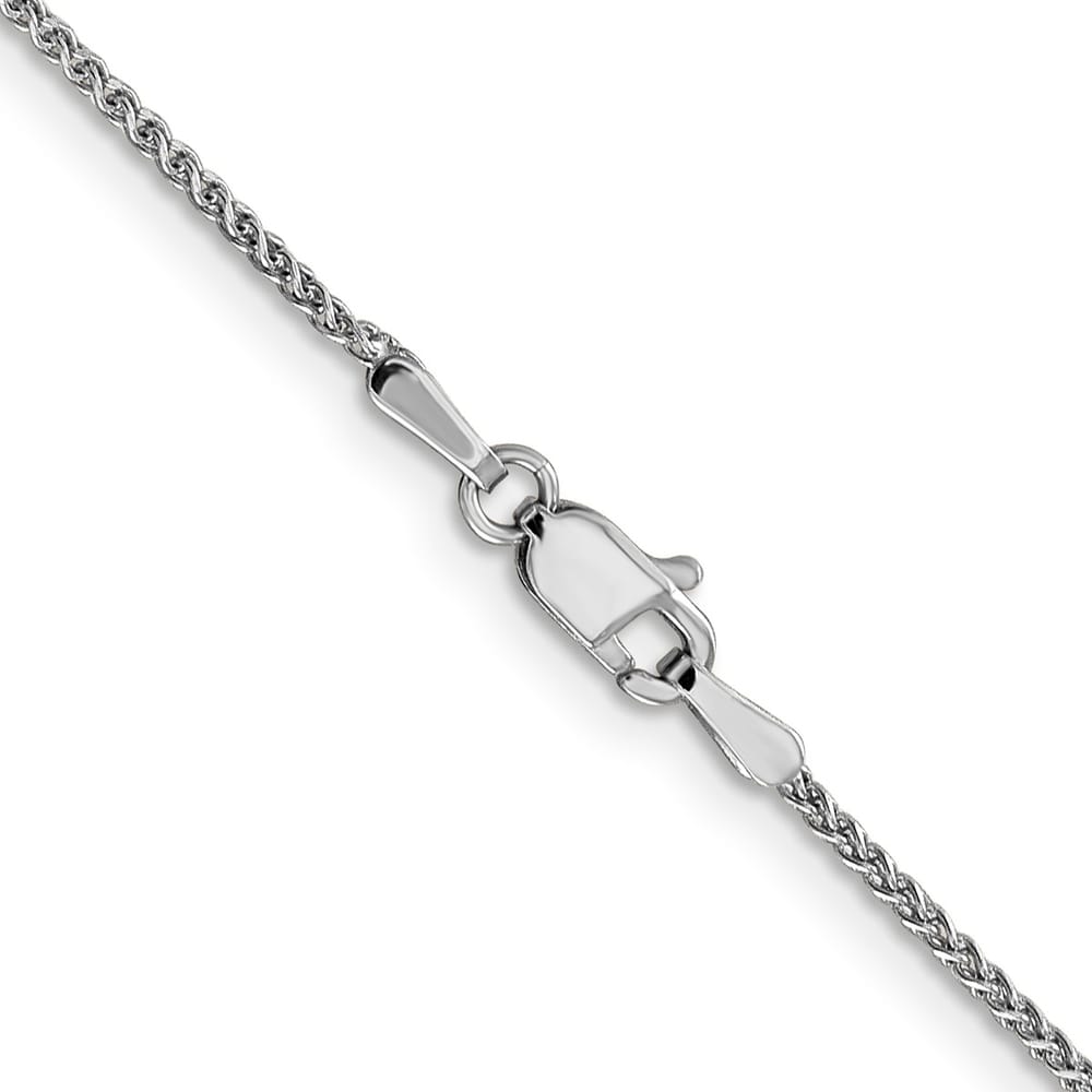 14K White Gold 1.25mm Diamond-Cut Spiga with Lobster Clasp Chain - 20 Inches
