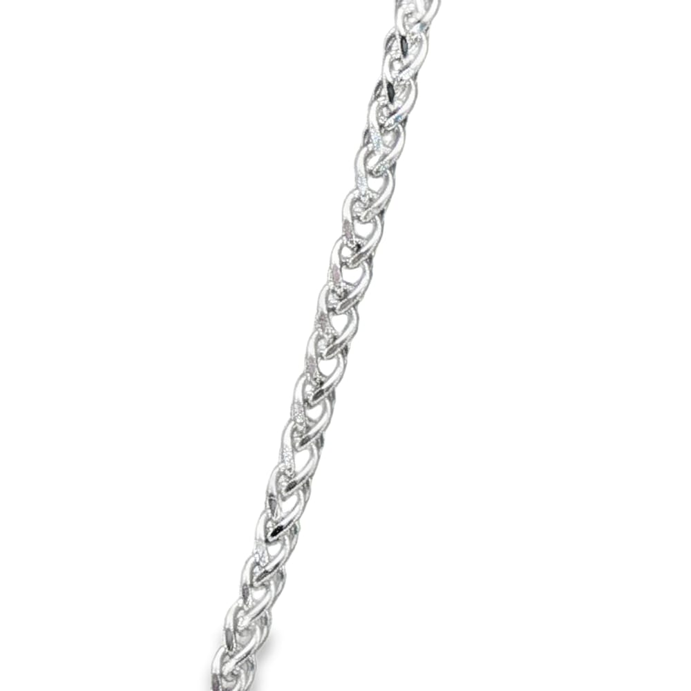 14K White Gold 1.25mm Diamond-Cut Spiga with Lobster Clasp Chain - 20 Inches