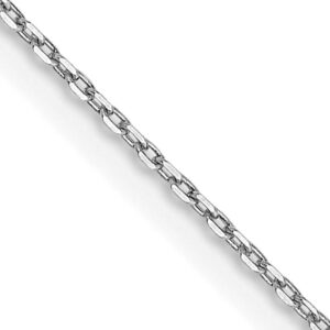 14K White Gold 18 inch .8mm Diamond-cut Cable with Lobster Clasp Chain