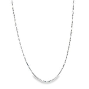 14K White Gold 0.7mm Box Chain - 20 Inches - 2.58g
