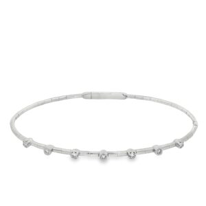 925 Silver Women's Lab Grown Diamond Bangle Bracelet - 3.68g
