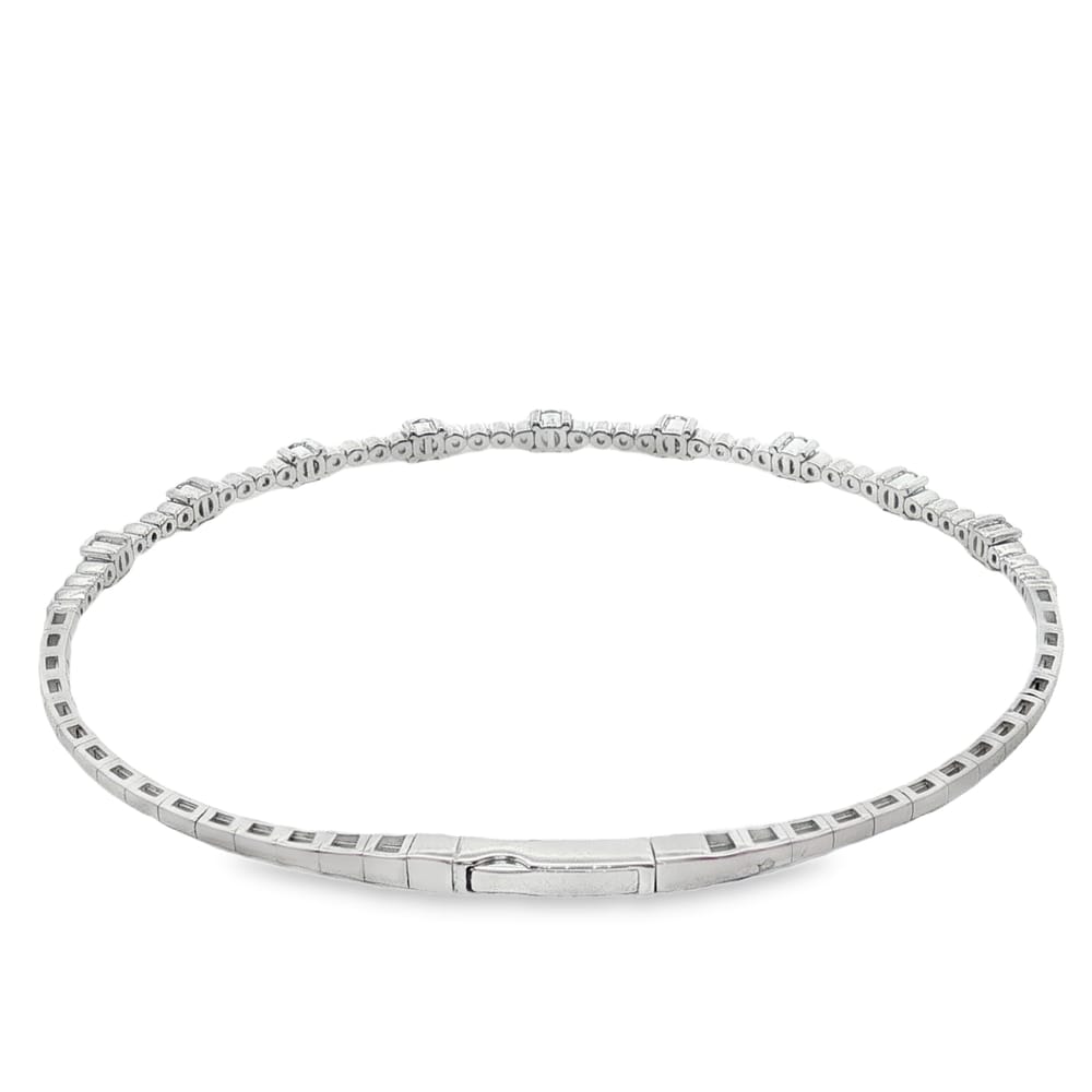 .925 Sterling Silver Lab-Grown Diamond Flexi Bangle - 4.61g