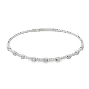 .925 Sterling Silver Lab-Grown Diamond Flexi Bangle - 4.61g