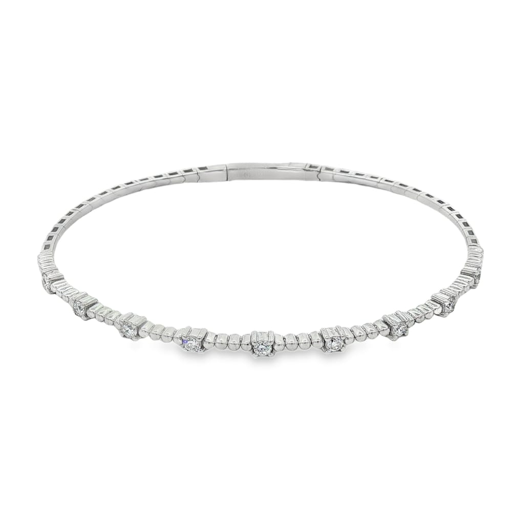 .925 Sterling Silver Lab-Grown Diamond Flexi Bangle - 4.61g