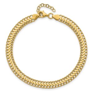 Leslie's 10K Yellow Gold Polished Fancy Link with 1in ext. Bracelet