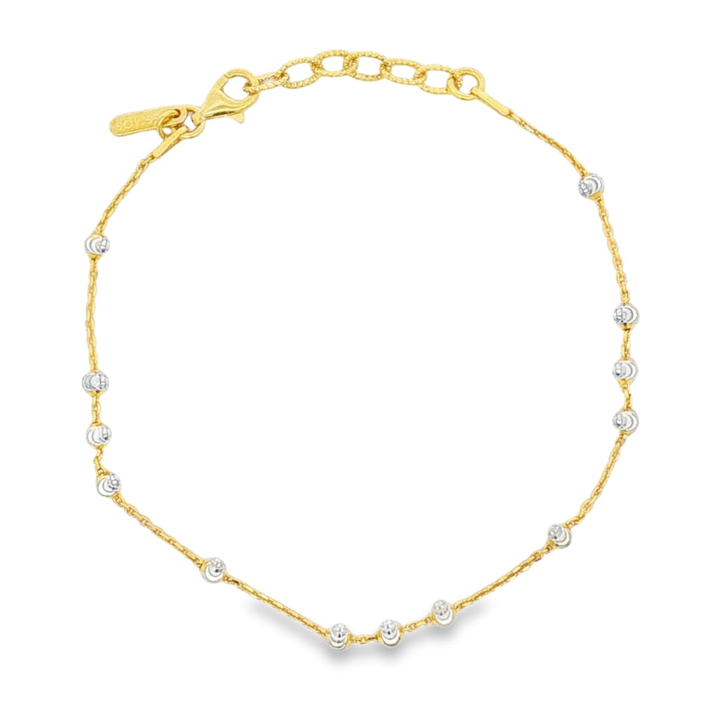 Desmos Station Moon 3+1 Silver Gold Plated Bracelet - 7.25" Extender