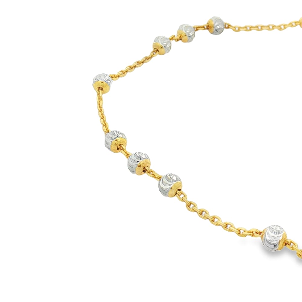 Desmos Station Moon 3+1 Silver Gold Plated Bracelet - 7.25" Extender