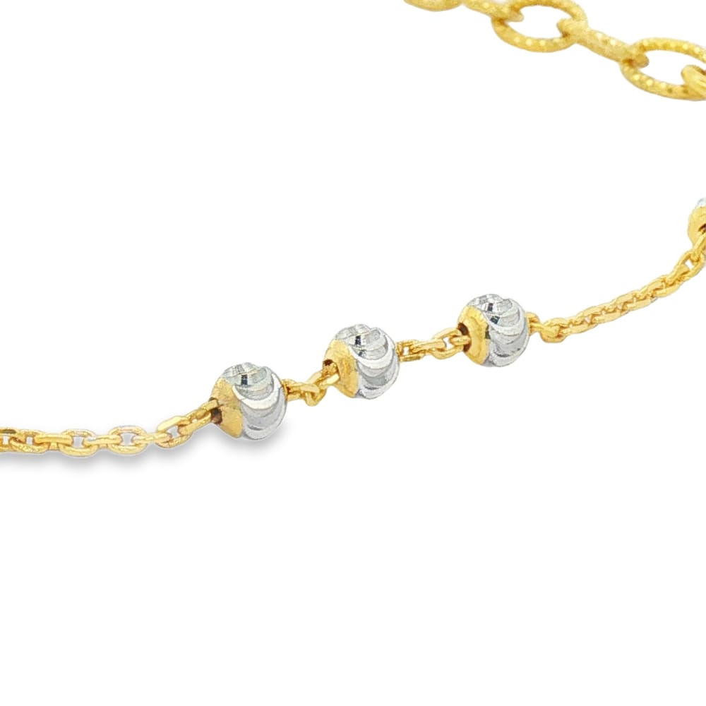Desmos Station Moon 3+1 Silver Gold Plated Bracelet - 7.25" Extender