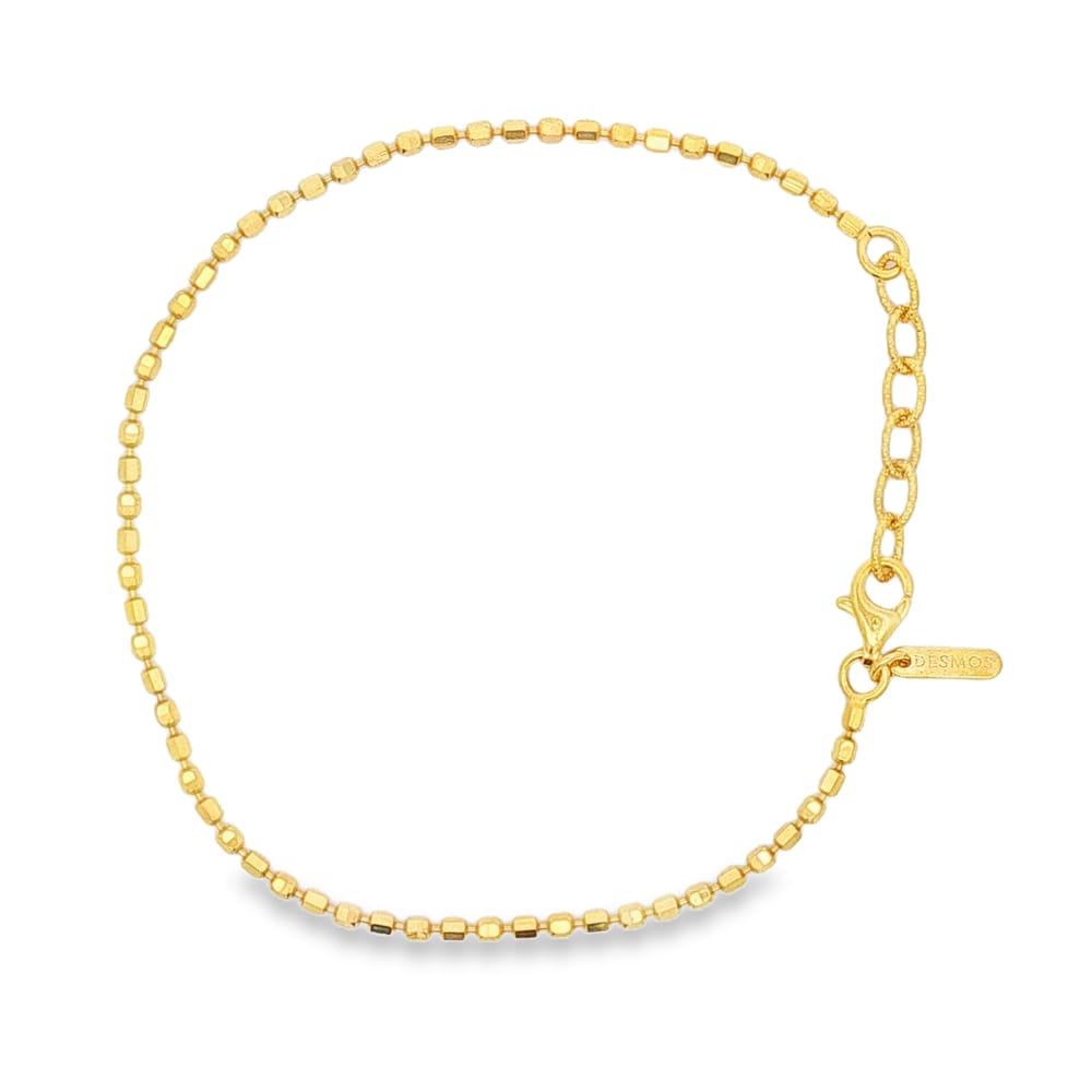 Desmos "Design Mirror" .925 Silver Gold Plated Bracelet - 7.25 Inches