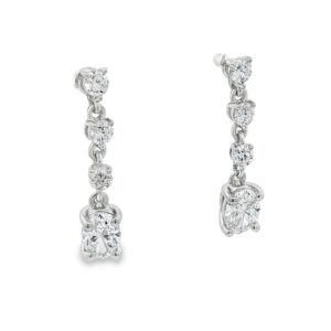 14K White Gold Round Diamond Earrings with 1.00 ctw of Lab-Grown Stones