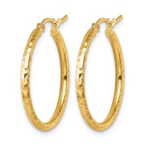 Leslie's 10K Gold Yellow Metal Tube Hoop Earrings for Women - 1.09g Weight