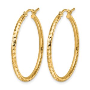 Leslie's 10K Yellow Gold Dia-Cut 2mm Round Tube Hoop Earrings 1.3g