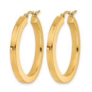 Leslie's 10K Yellow Gold 3mm Polished Square Hoop Earrings - 2.83g