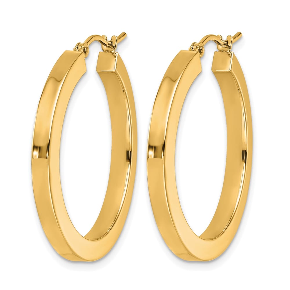 Leslie's 10K Yellow Gold 3mm Polished Square Hoop Earrings - 2.83g