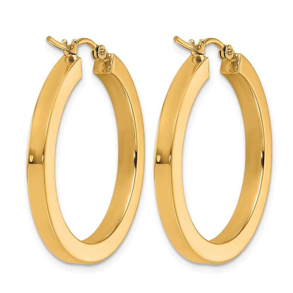 Leslie's 10K Yellow Gold 3mm Polished Square Hoop Earrings - 2.83g