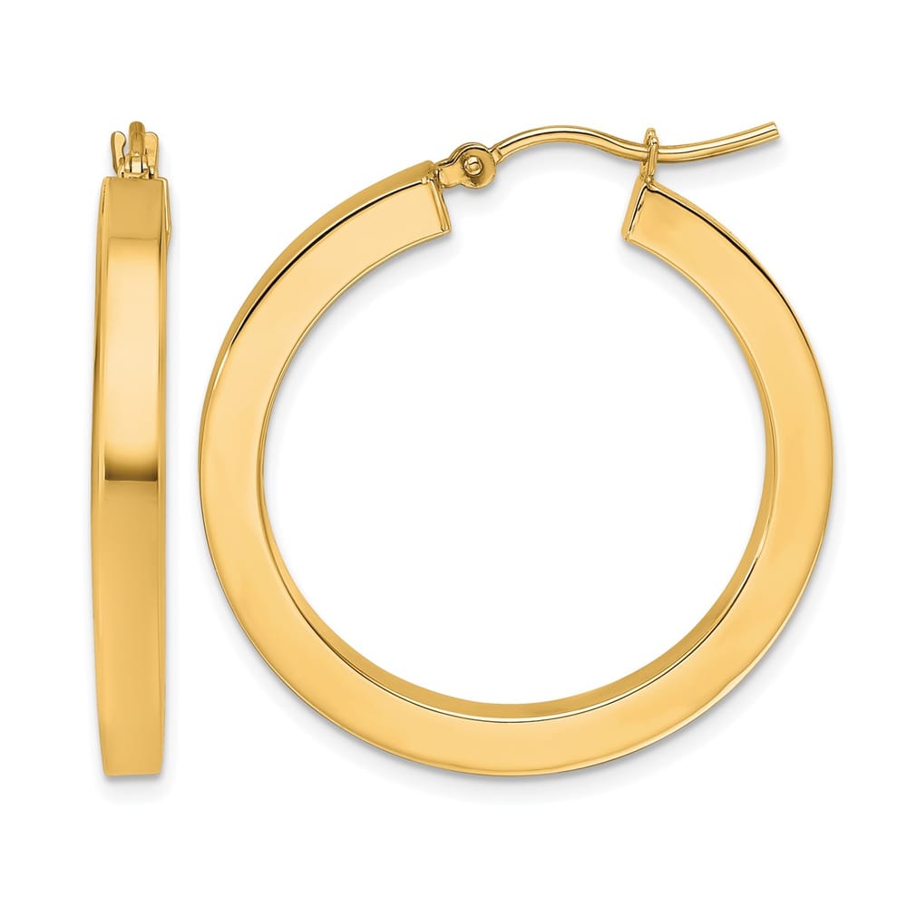Leslie's 10K Yellow Gold 3mm Polished Square Hoop Earrings - 2.83g