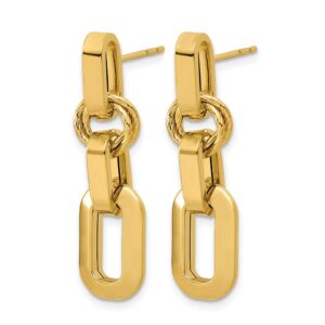 Leslie's 14K Yellow Gold Polished Fancy Link Dangle Post Earrings