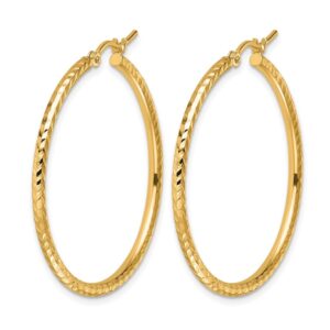 Leslie's 10k Diamond-Cut 2mm Round Tube Hoop Earrings