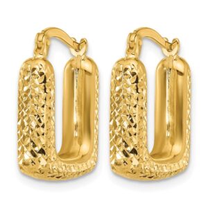Leslie's 10k Polished & Dia-Cut Square Hoops 1.52g