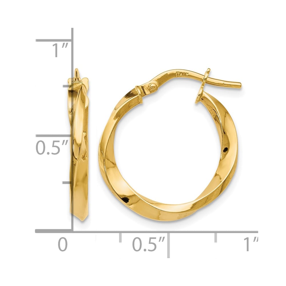Leslie's 10K YG Polished Twisted Hoops .94g