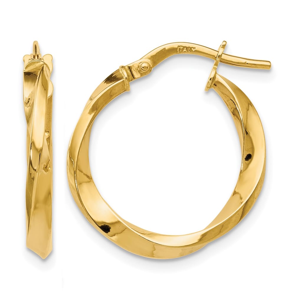 Leslie's 10K YG Polished Twisted Hoops .94g