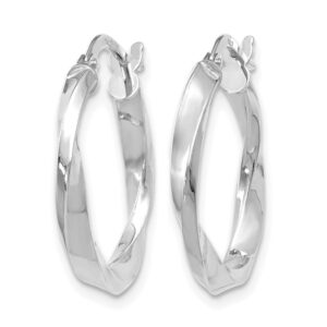 Leslie's 10K Gold White Polished Twisted Hoop Earrings, 1.04g