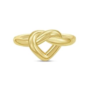 Gold Over Silver Open Heart Knot Ring