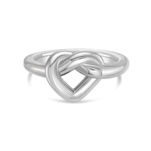 Silver Open Heart Knot Ring