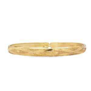 14K Yellow Gold Diamond Cut Baby Bangle Bracelet