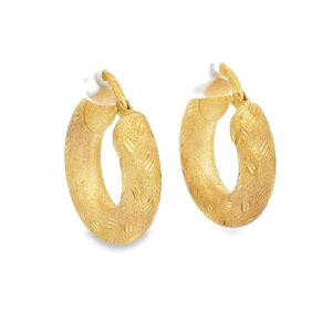14K Yellow Gold 5MM Satin Earrings - 3.99g