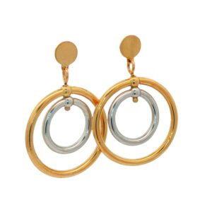 16-00655 14K TT DBL Hoop Dangle