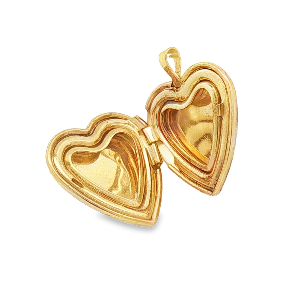 14K Gold Yellow Heart Locket