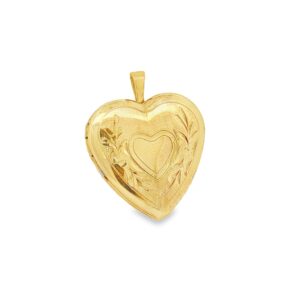 14K Gold Yellow Heart Locket